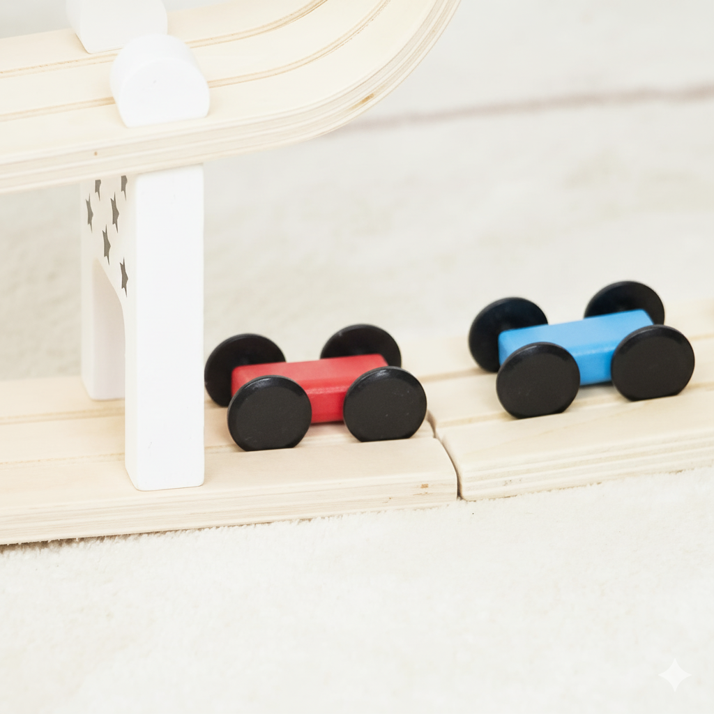 Wooden Car Ramp Racer | Montessori Rolling Track Toy