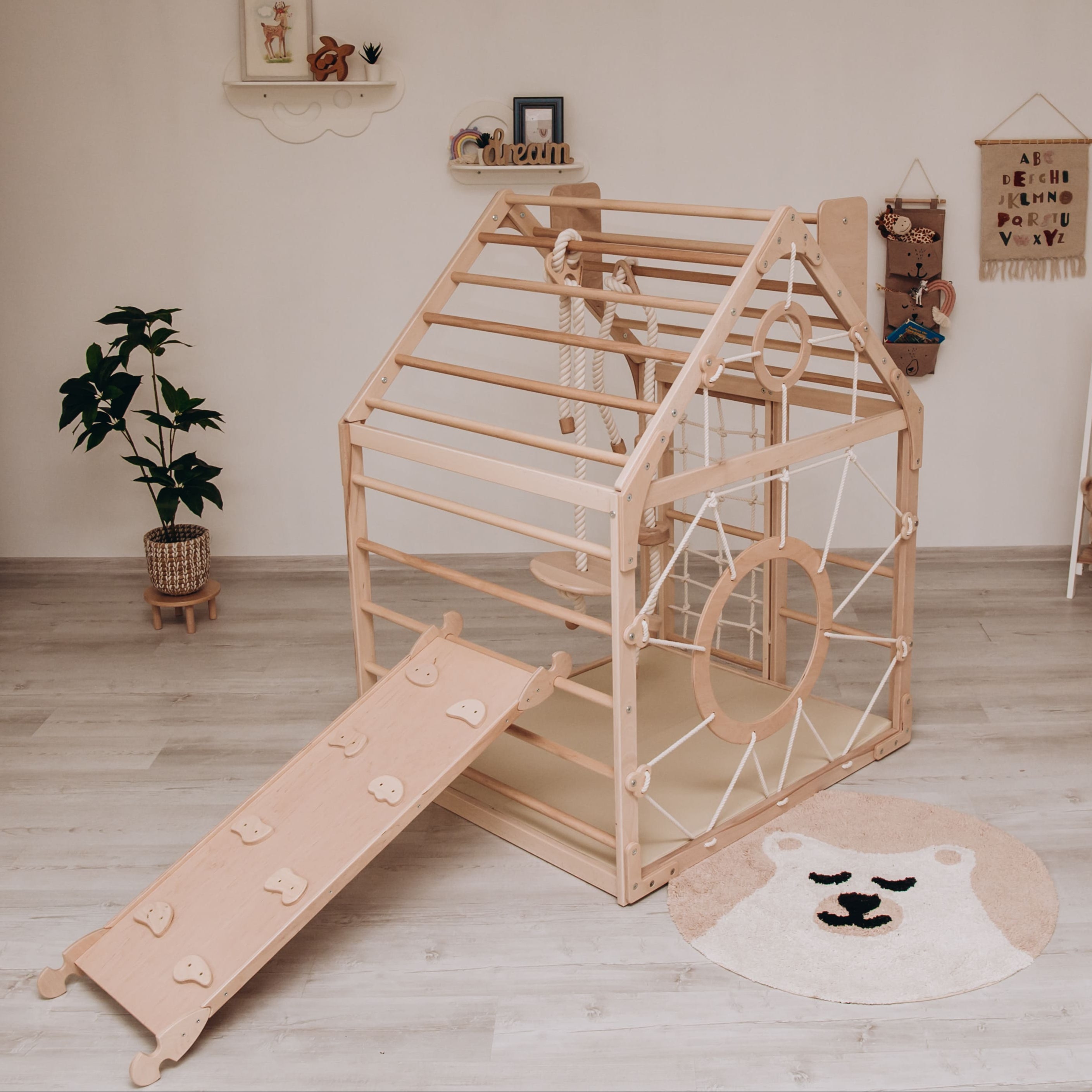 Wooden Climbing Playhouse