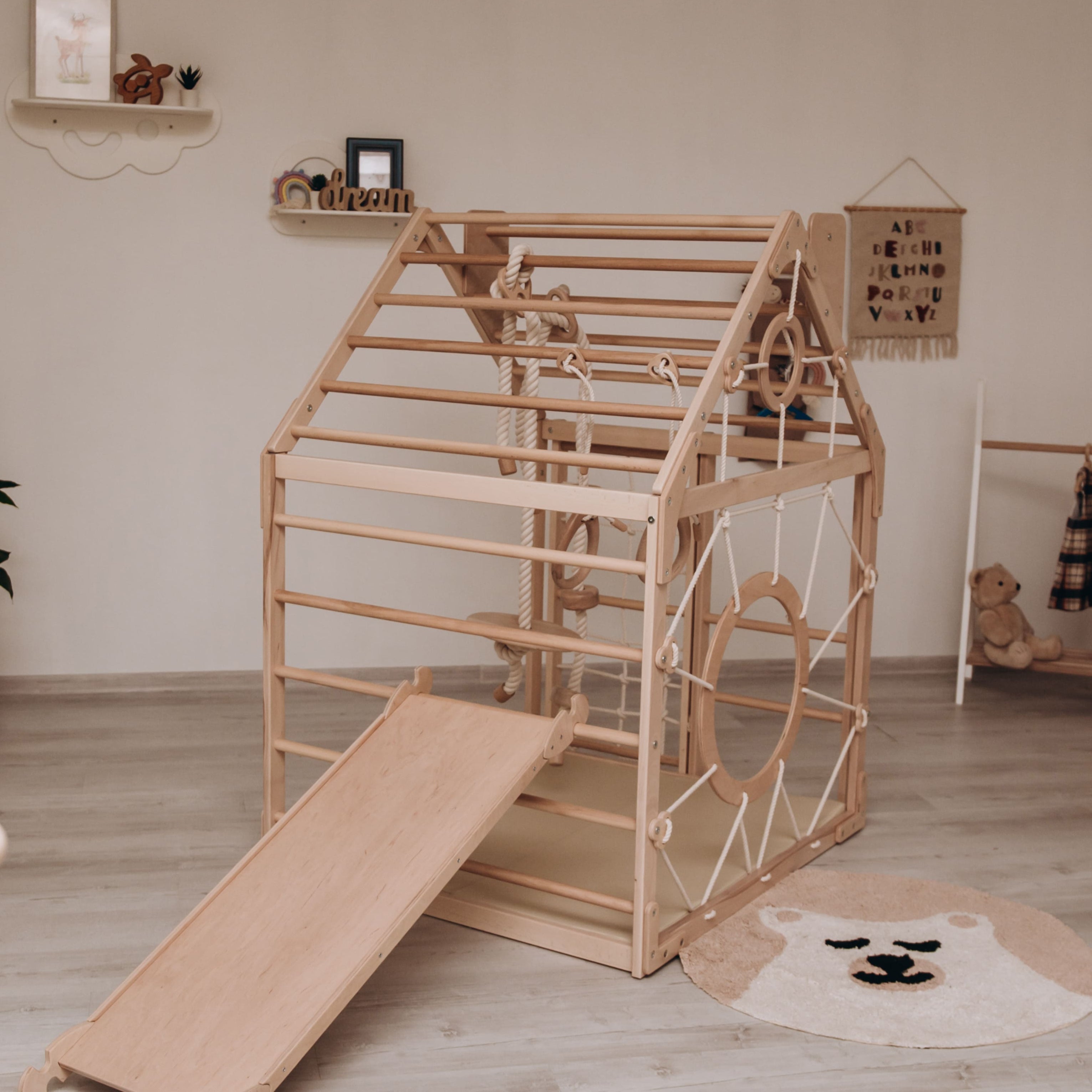 Wooden Climbing Playhouse