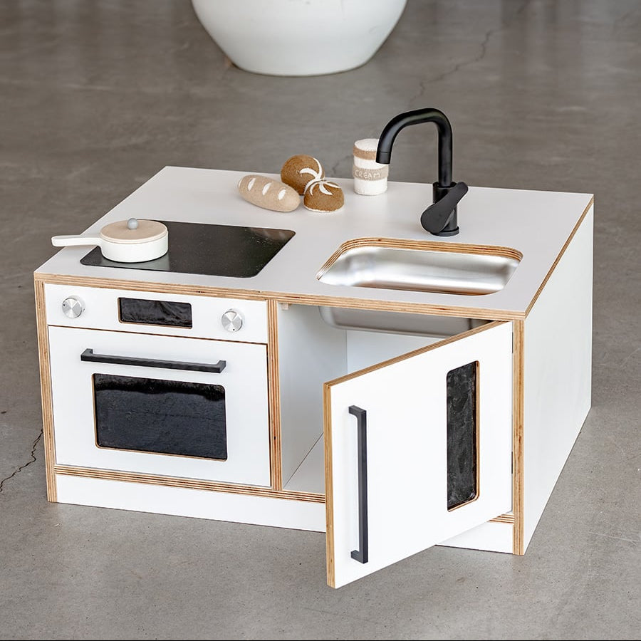 Kitchenette Mini – White & Oak Pretend Play Station