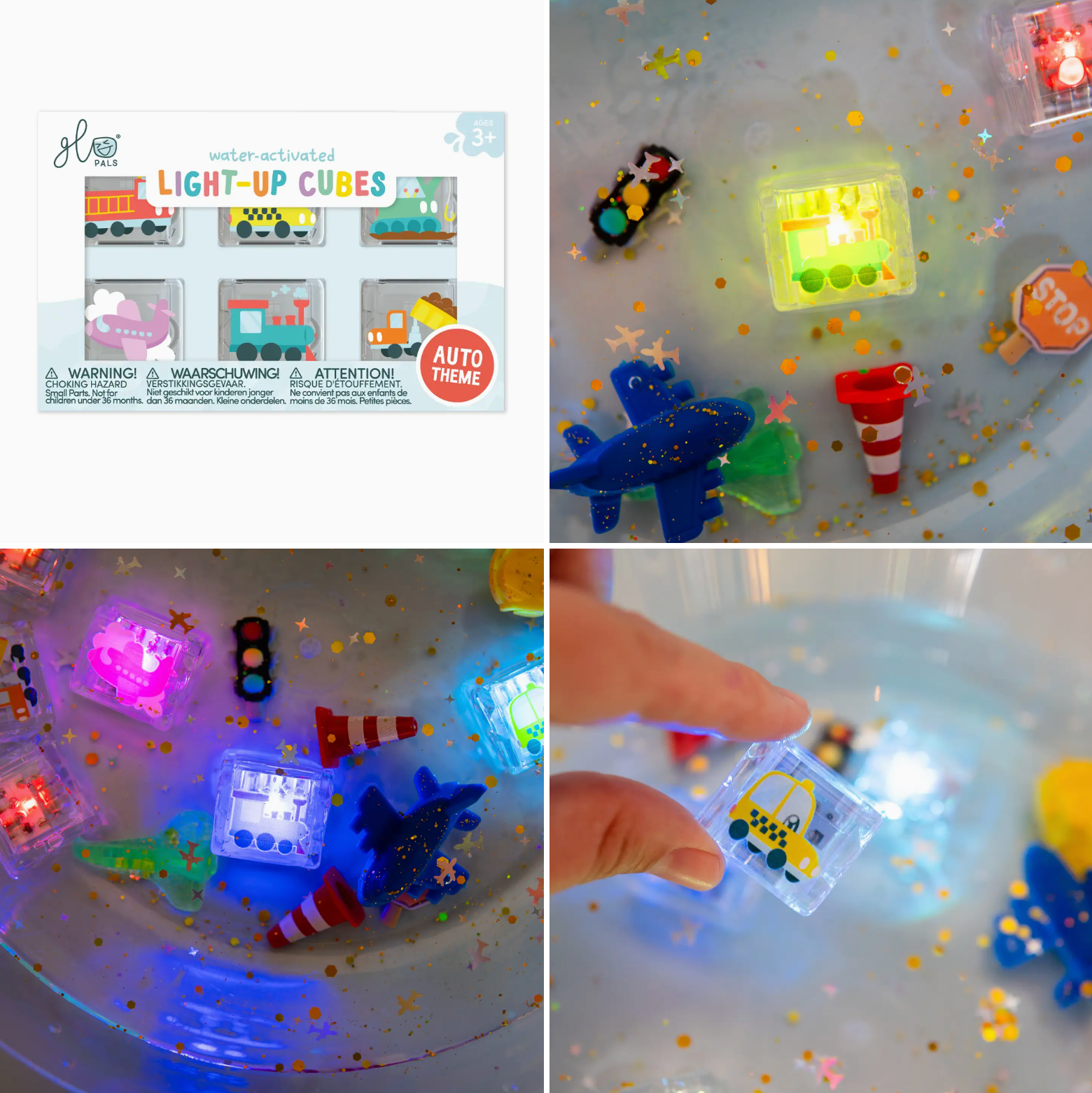 Glo Pals: 6-Pack Auto Light-up Cubes + Wheely Fun Filler