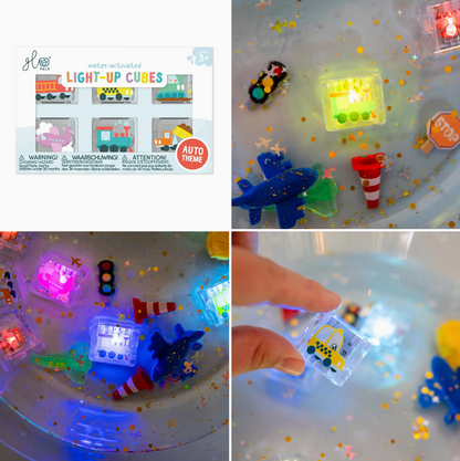 Glo Pals: 6-Pack Auto Light-up Cubes + Wheely Fun Filler