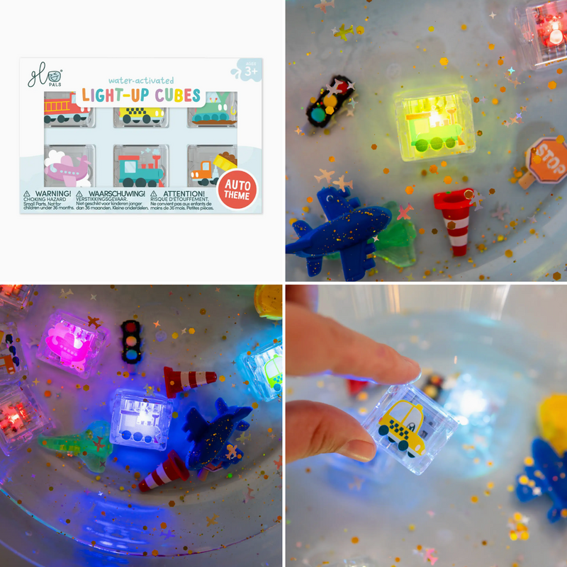 Glo Pals: 6-Pack Auto Light-up Cubes + Wheely Fun Filler