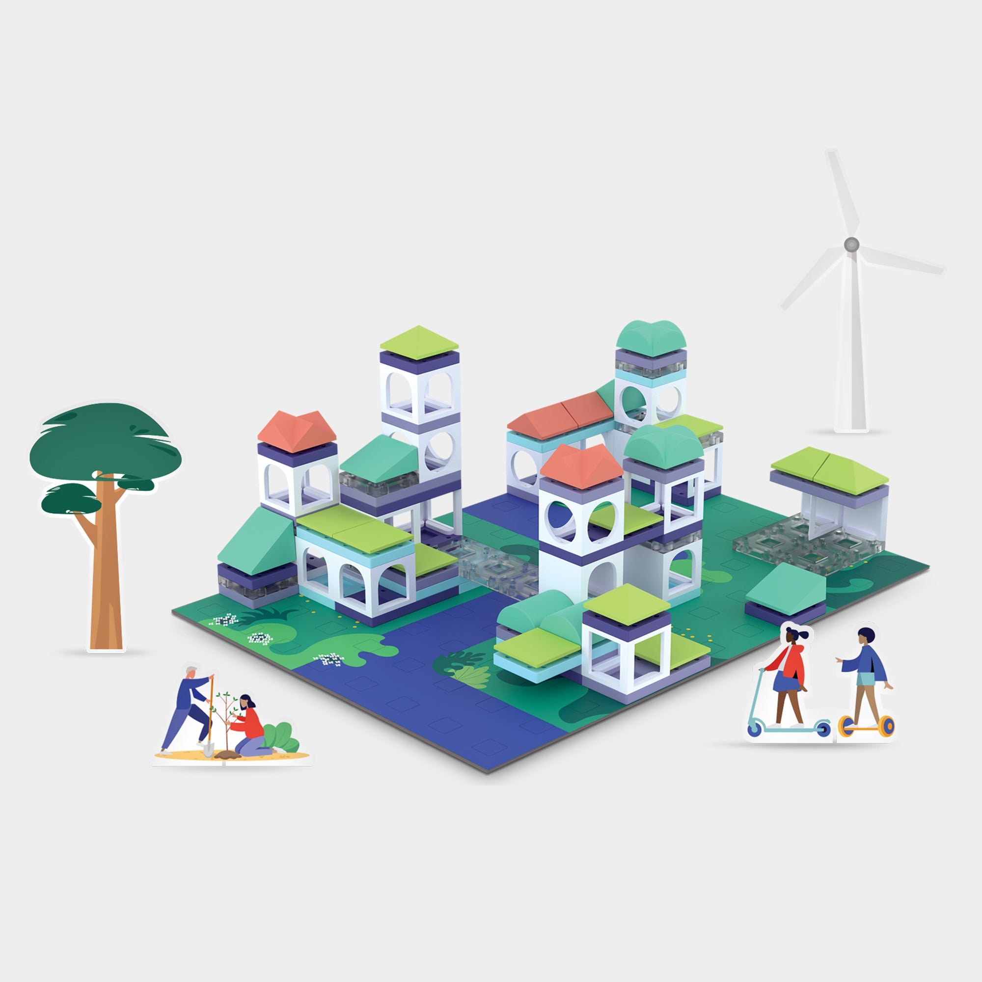 Bundle kit with Arckit GO Eco and Greenscape Village Architectural Model Kits