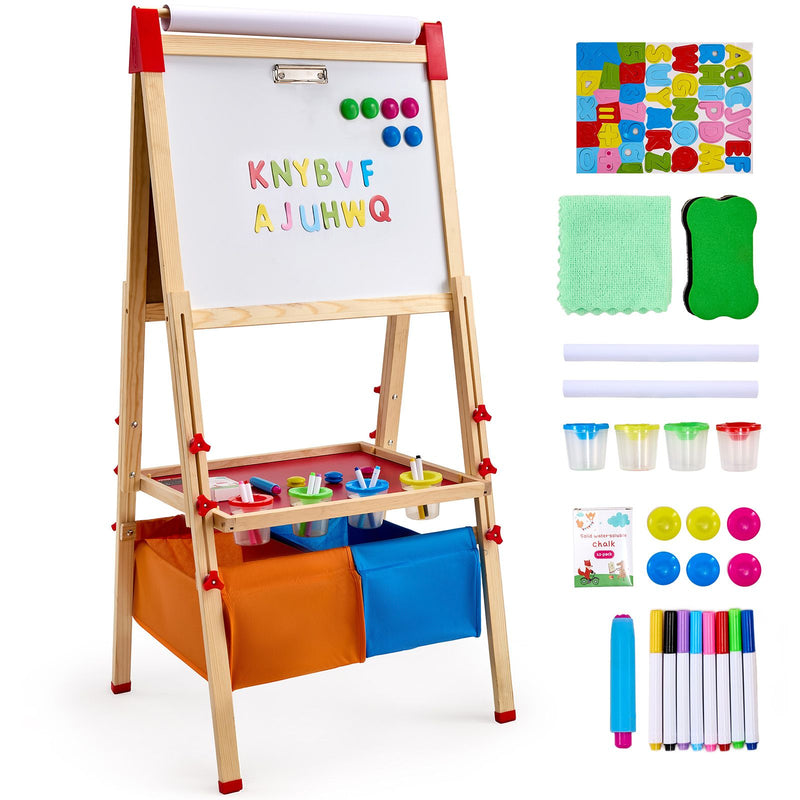 3-in-1 Wooden Double-Sided Kid's Art Easel + Accessories